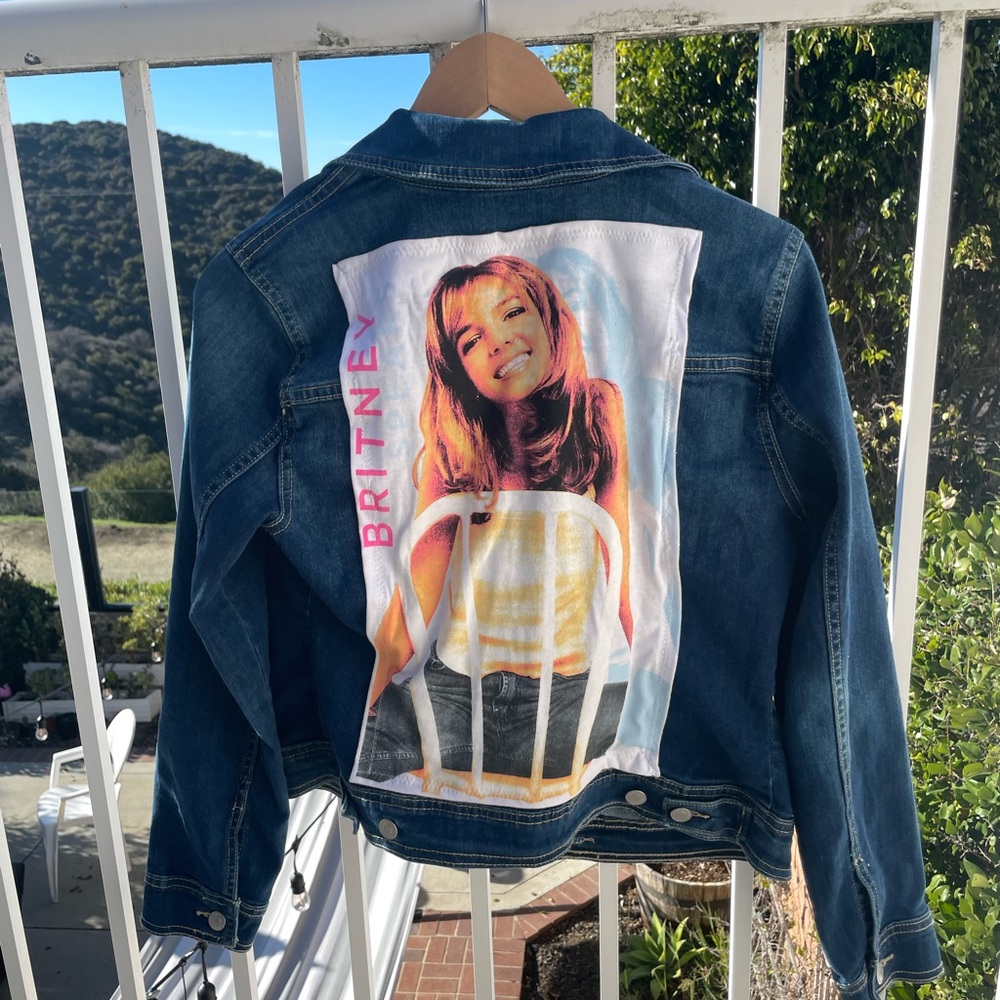 Britney Spears denim jacket jean jacket Medium M handmade